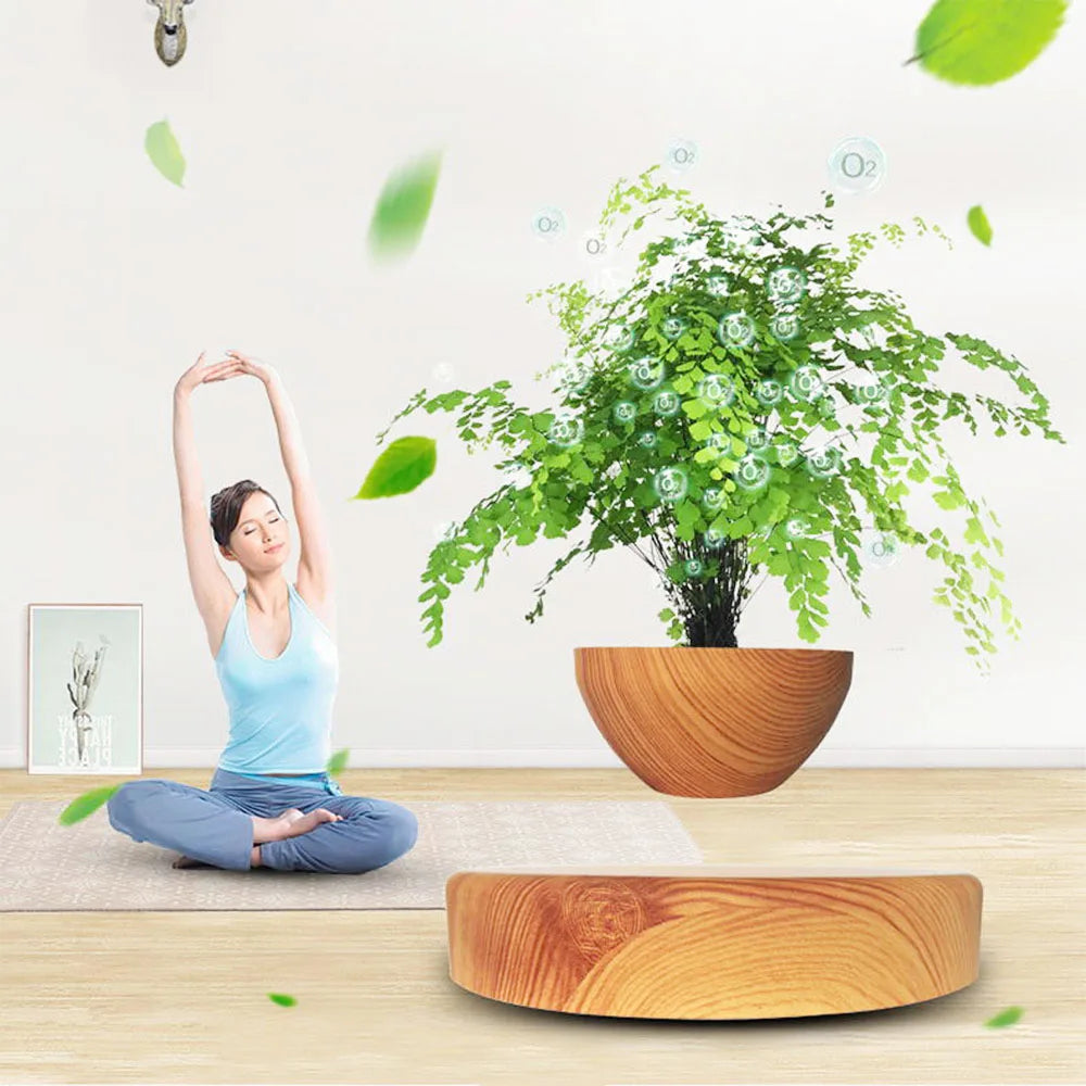 Levitating Air Bonsai Pot – Magnetic Floating Rotating Planter for Home Décor (Without Plants)