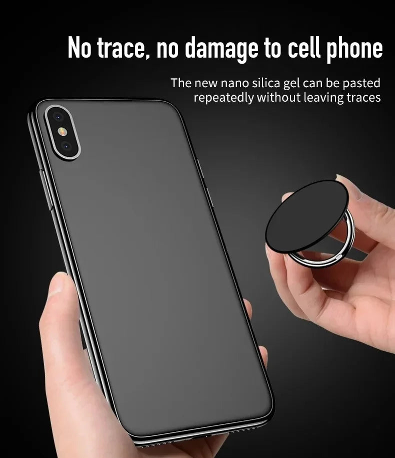 360° Rotating Finger Ring Holder Stand - Magnetic Car Mount & Universal Phone Back Sticker Pad Grip