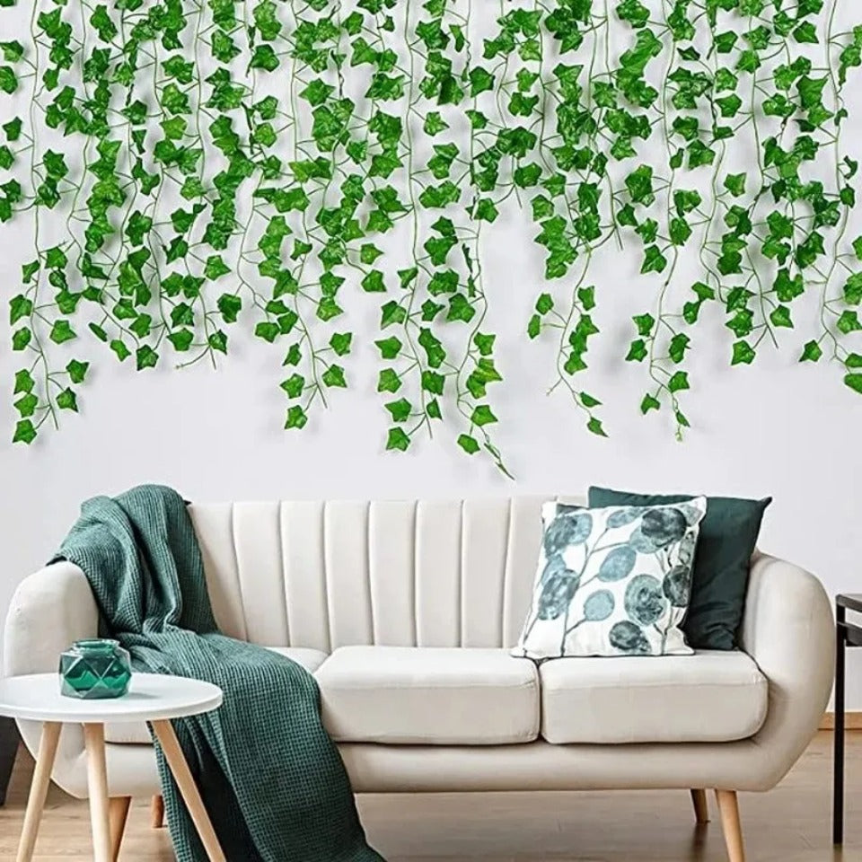 11M Artificial Ivy Leaf Garland — Green Hanging Vine for Outdoor Garden, Wall, Wedding & Home Decor
