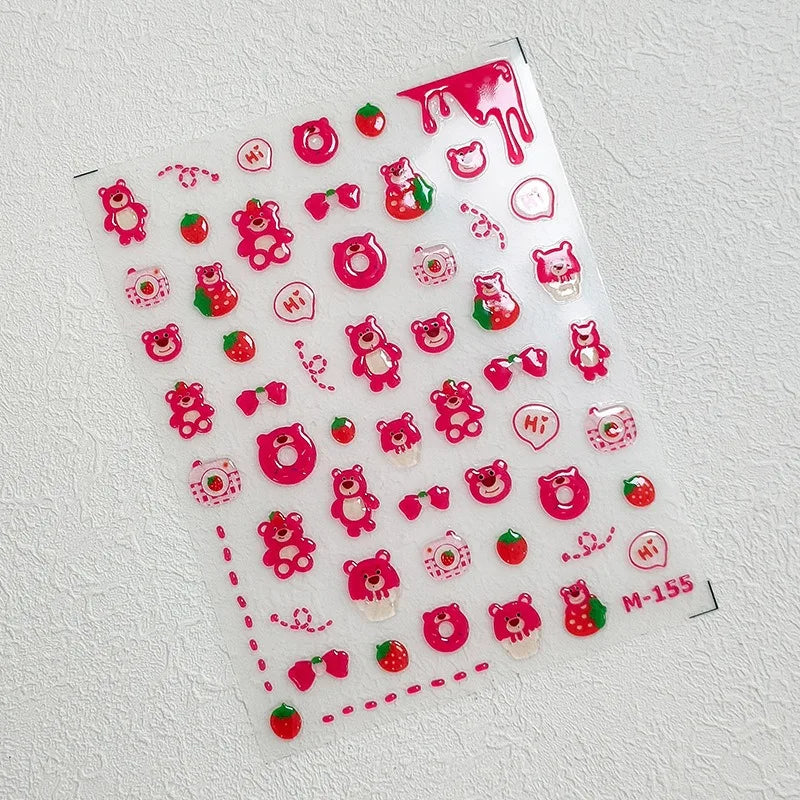 Cute Snoopy 5D Nail Stickers – Cartoon Anime Nail Art Decoration