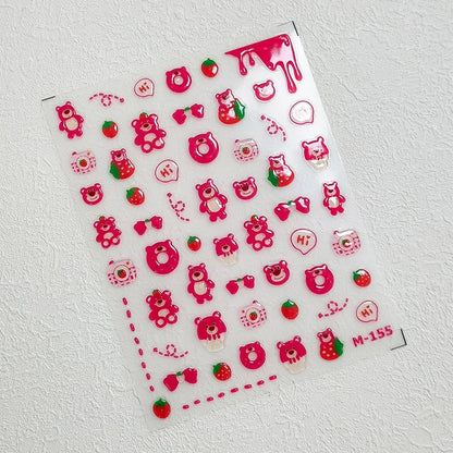 Cute Snoopy 5D Nail Stickers – Cartoon Anime Nail Art Decoration