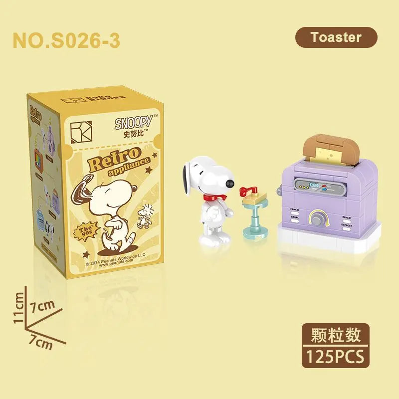 Genuine Snoopy Blind Box Puzzle — Cartoon Scene Building Block Ornaments for Children, Assembled Gift Toy