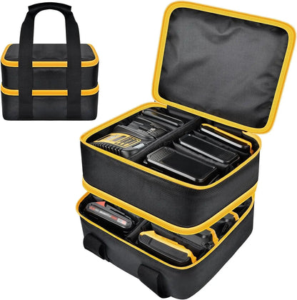 Large Battery Storage Bag for DEWALT & Milwaukee 12V-20V – Tool Battery & Charger Carrying Case (Box Only)
