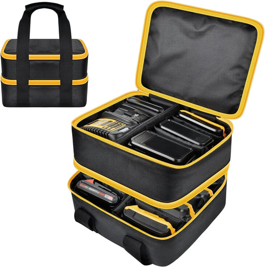Large Battery Storage Bag for DEWALT & Milwaukee 12V-20V – Tool Battery & Charger Carrying Case (Box Only)