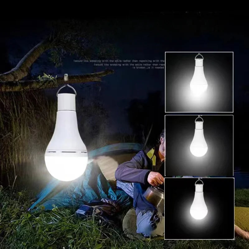 7W Solar-Powered Emergency Camping Light - Outdoor LED Lamp with 1W Panel for Outdoor Use