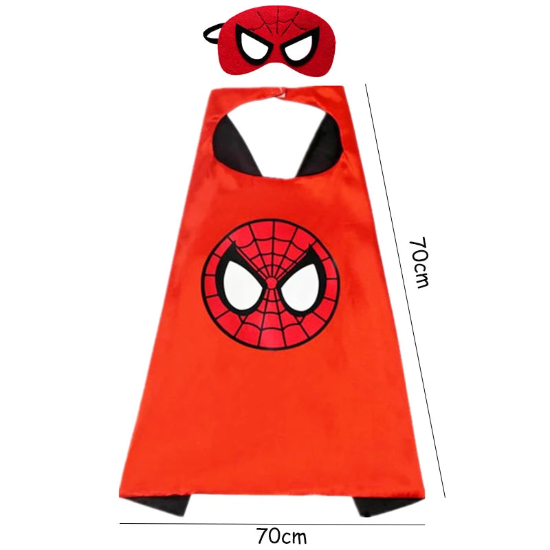 Children's Spiderman Cosplay Set - Red Cape, Mask, and Gloves for Super Hero Fun - Birthday Gift for Boys Aged 3-12