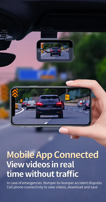 HP 4K HD Car Dash Cam – Night Vision, WiFi, Parking Monitoring, DVR Loop Video Recording