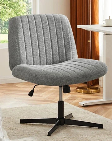 Armless Criss Cross Legged Swivel Office Chair - Wide Desk Chair Without Wheels
