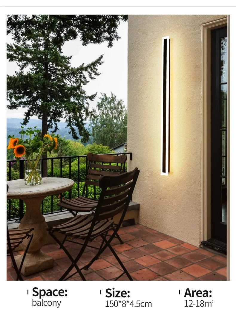 Outdoor Wall Lamp – IP65 Waterproof LED Long Corridor & Staircase Light, Balcony, Villa & Garden Entrance Lighting