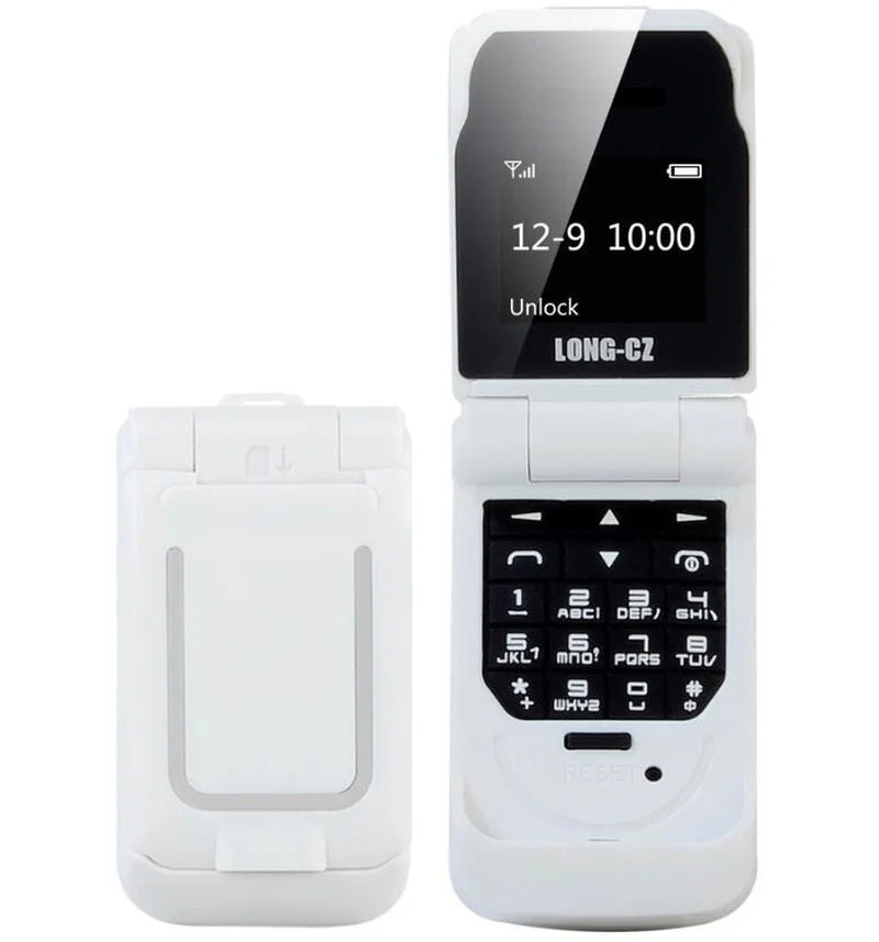 Mini Flip Mobile Phone for Kids – J9 Smallest Clamshell Phone with Bluetooth Dialer & Magic Voice Handsfree Earphone