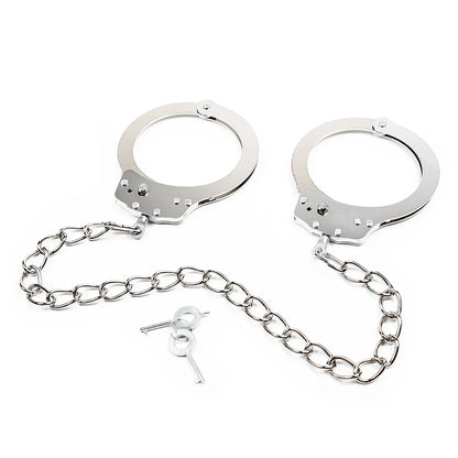 DUTRIEUX Stainless Steel Handcuffs – Adjustable Metal Ankle & Wrist Cuffs with Chain, BDSM Bondage Restraints for Couples