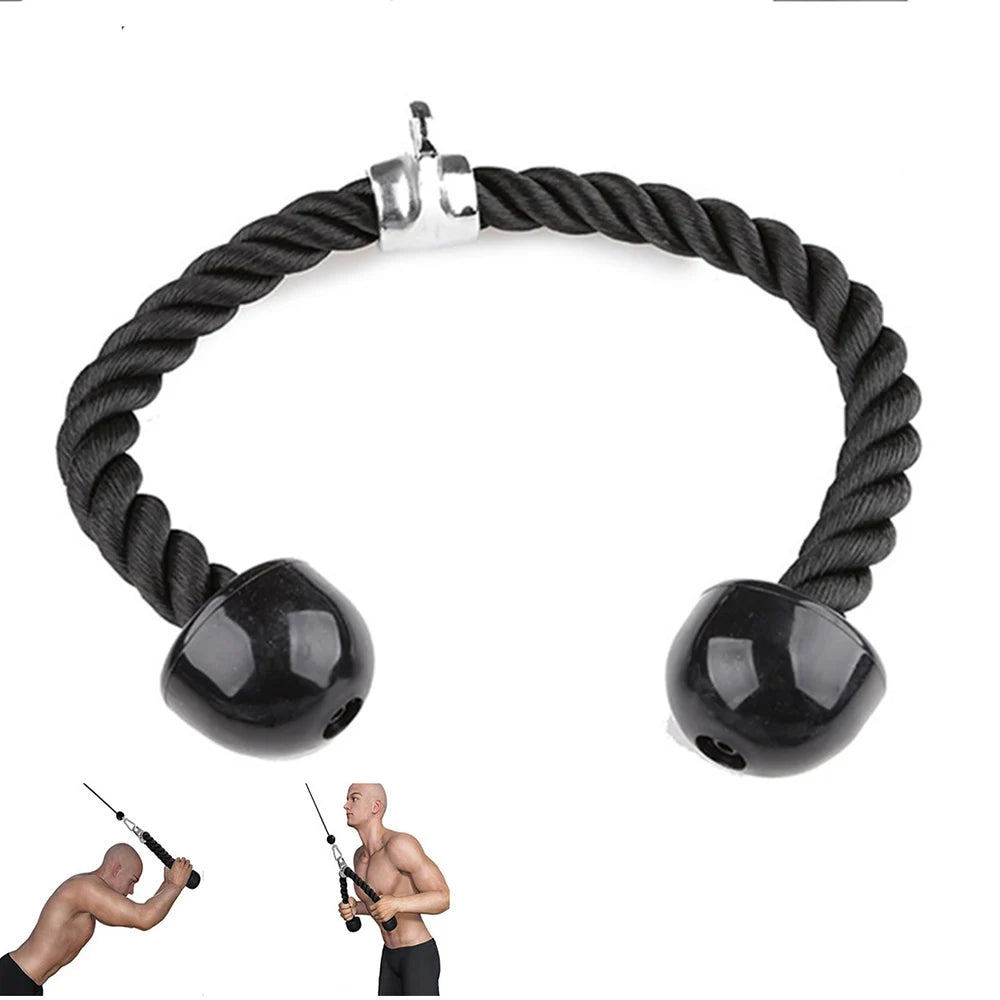 Tricep Rope Cable Attachment — Fitness Gym Accessory for Abdominal Crunches, Biceps, & Muscle Training