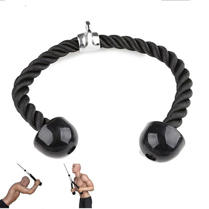 Tricep Rope Cable Attachment — Fitness Gym Accessory for Abdominal Crunches, Biceps, & Muscle Training