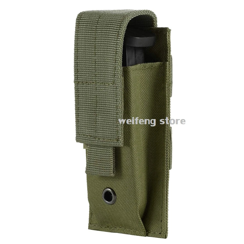 9mm Tactical Magazine Pouch - MOLLE Single & Double Mag Bag, Open-Top Pouch for Glock, M1911, 92F, Torch & Triple Bag