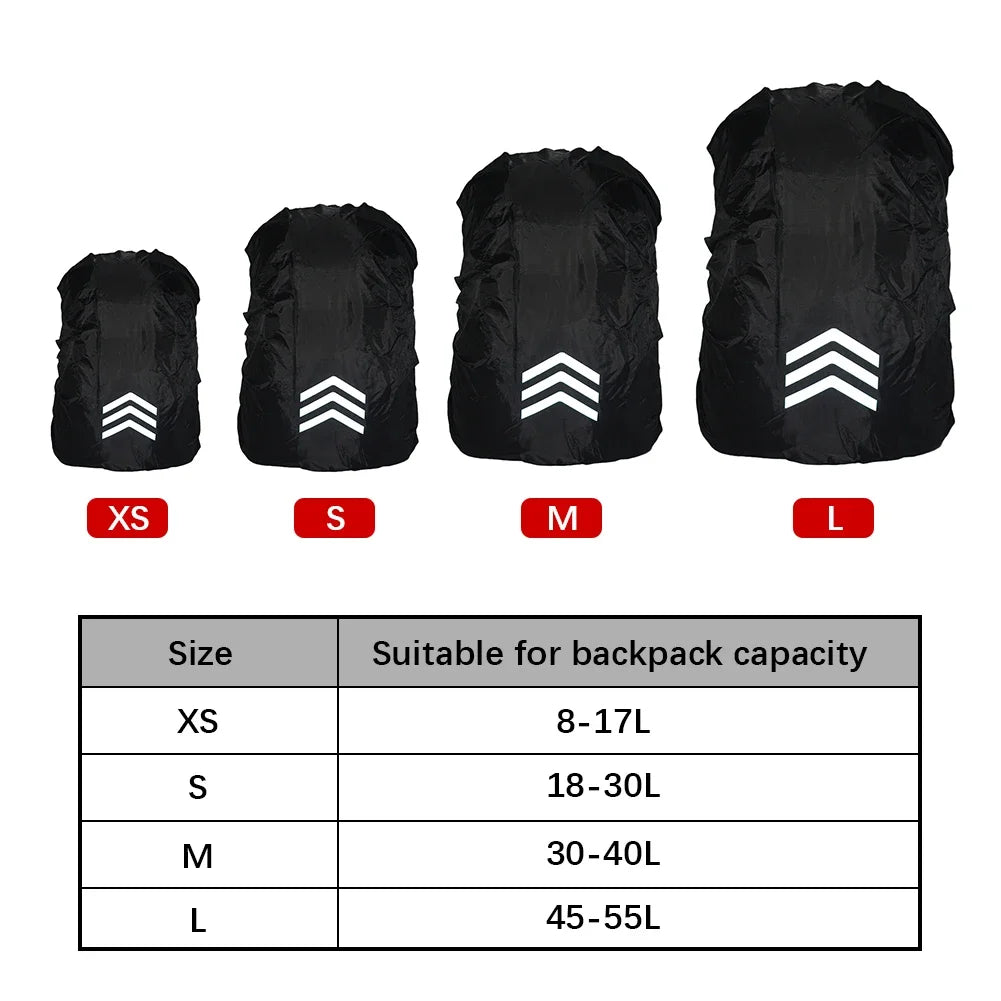 Outdoor Reflective Backpack Rain Cover – Waterproof Safety Cover for Cycling, Hiking & Climbing, Fits 18-45L Bags