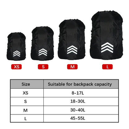 Outdoor Reflective Backpack Rain Cover – Waterproof Safety Cover for Cycling, Hiking & Climbing, Fits 18-45L Bags