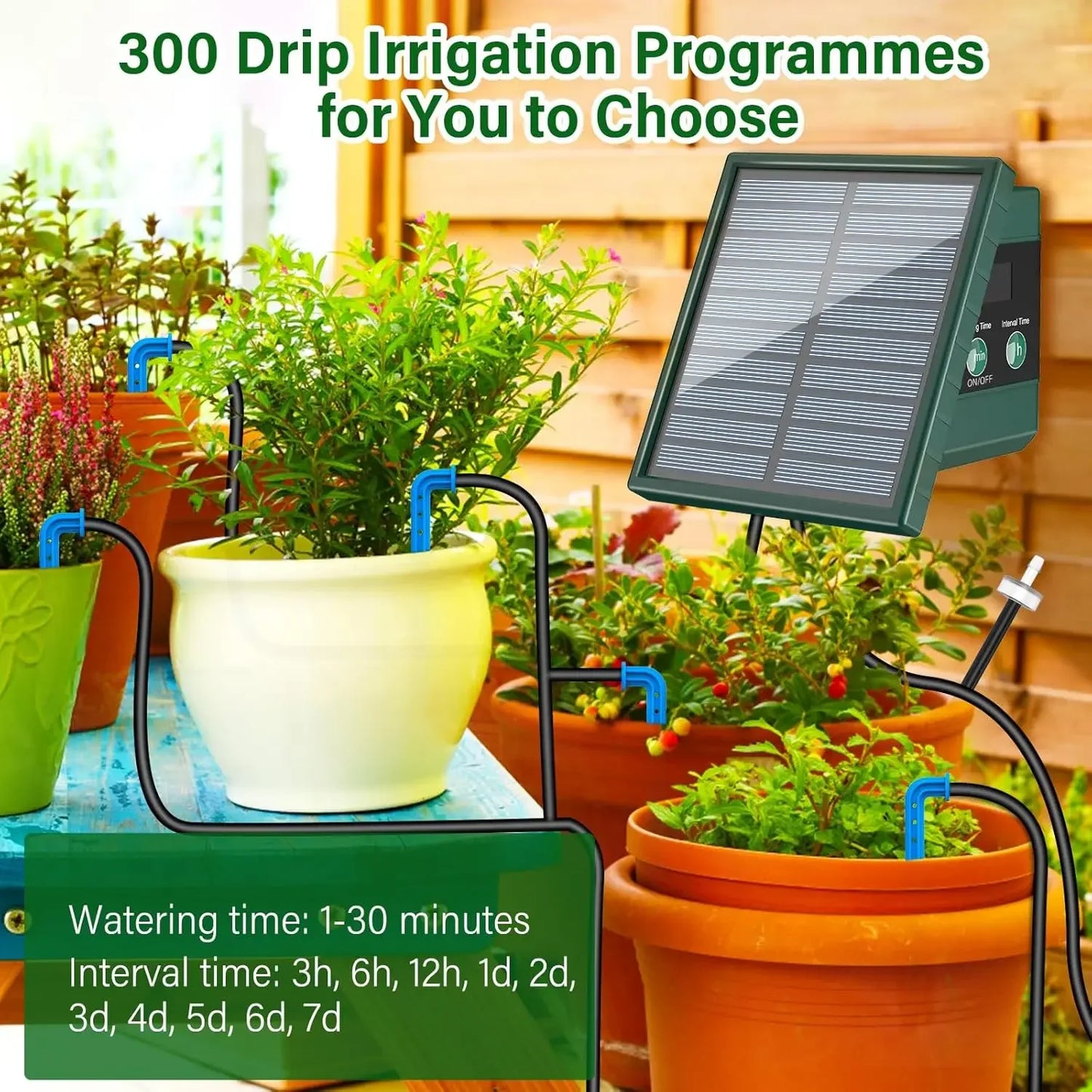 Solar Garden Drip Irrigation System — Automatic Balcony Watering DIY with Drip Hose