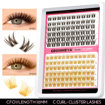 Lash Clusters Extension Kit – Fake Eyelashes Set with Lash Bond, Seal, and Applicator Tool for Makeup