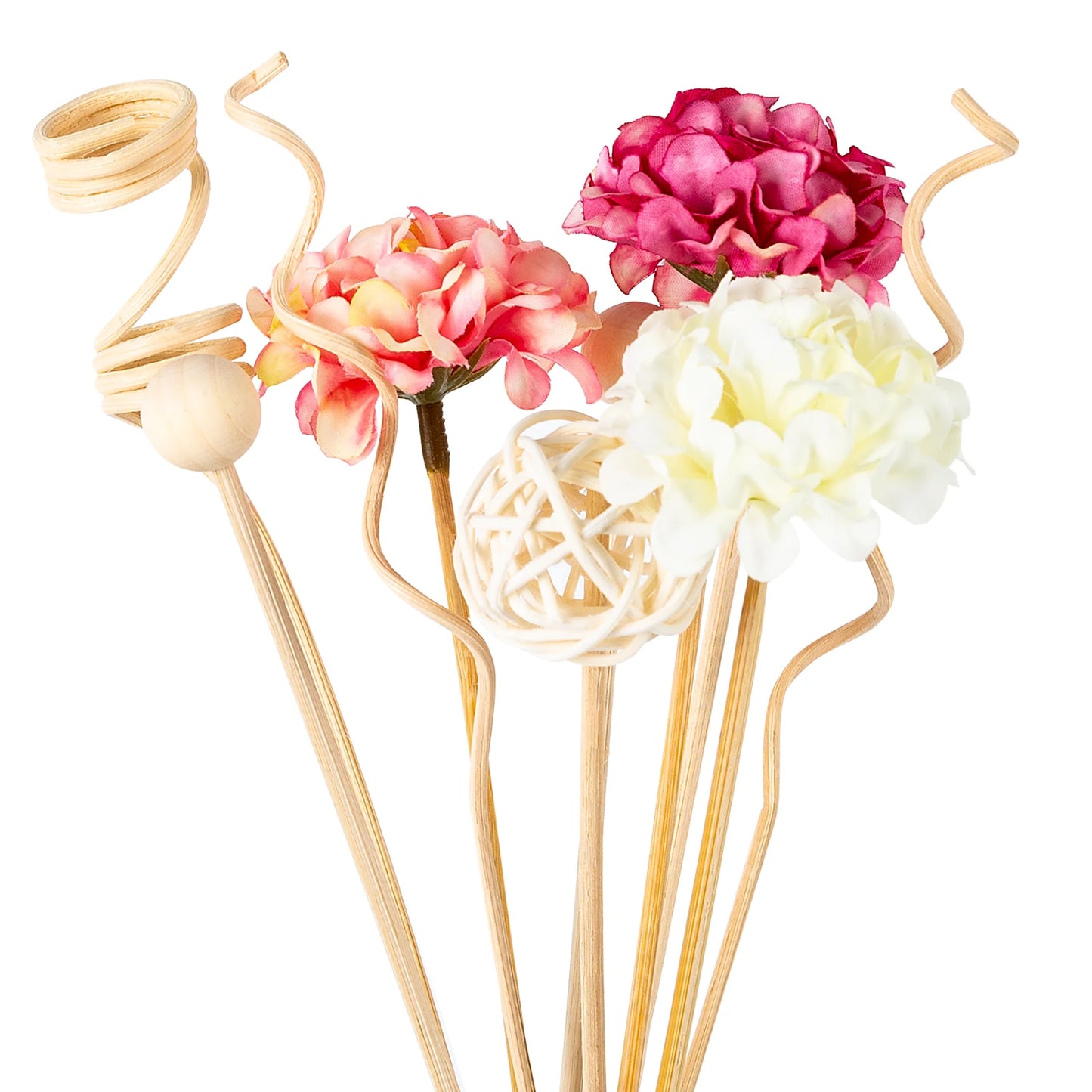 10PCS Pink Hydrangea Rattan Sticks – Fireless Fragrance Reed Diffuser Sticks for DIY Home Decor