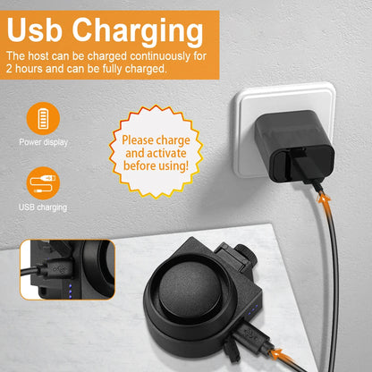 WSDCAM Bicycle Alarm – Waterproof Vibration Alarm with USB Charging & Remote Control, 110 dB Security for Bike & Motorcycle