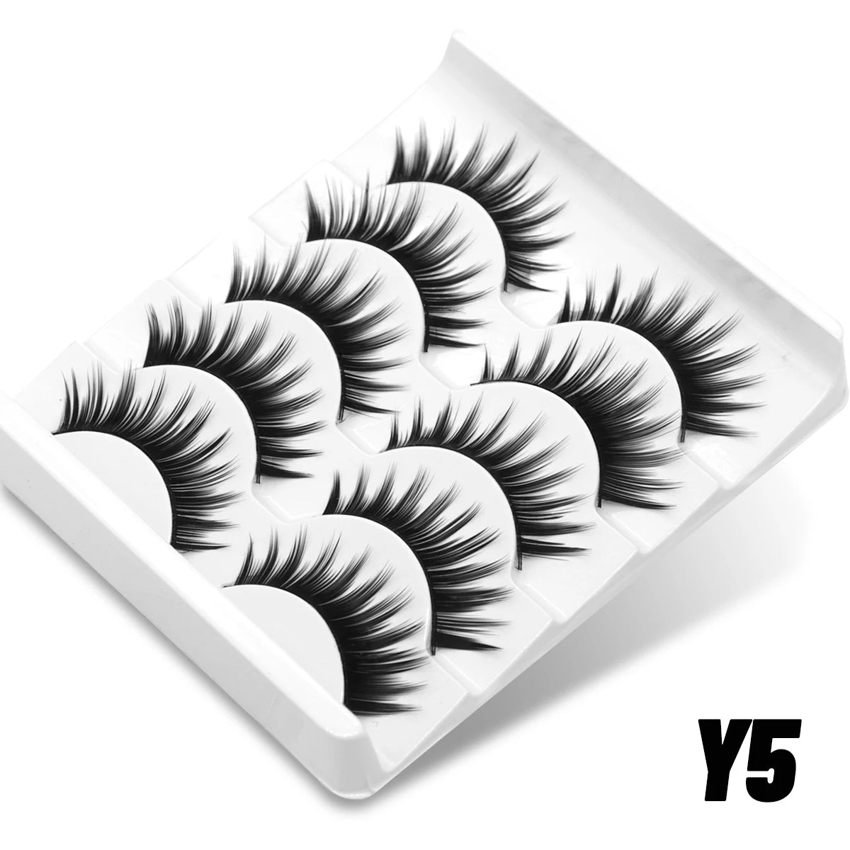 GROINNEYA Half Cat Eye Lashes – Soft Natural Clear Band, Faux Mink Wispy Lashes for Natural Makeup Look