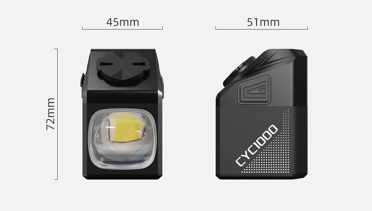 CYCLAMI CYC 1000 Lumen Bike Headlight – Ultra Bright Front Lamp with GoPro Mount & Wireless Remote for MTB & Road