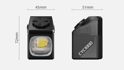 CYCLAMI CYC 1000 Lumen Bike Headlight – Ultra Bright Front Lamp with GoPro Mount & Wireless Remote for MTB & Road