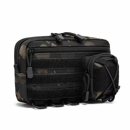 Tactical Molle Horizontal Admin Pouch – EMT EDC Utility Bag with Front Drawstring Pocket