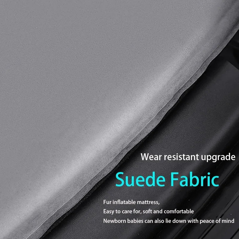Tesla Model 3 & Model Y Inflatable Car Bed – Suede Fabric Travel Air Mattress for Camping (2017-2024)