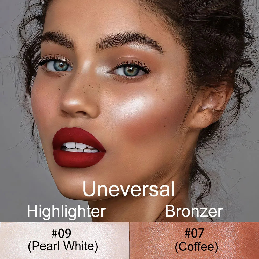 Highlighting & Bronzer Stick - Face Brightening Blusher, Rouge Concealer Pen, Long-Lasting Corrector & Nose Contouring Cosmetics