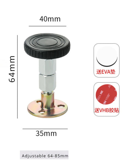 Adjustable Threaded Bed Shock Mount | Furniture & Cabinet Stabilizers | Self-Adhesive Headboard Stoppers