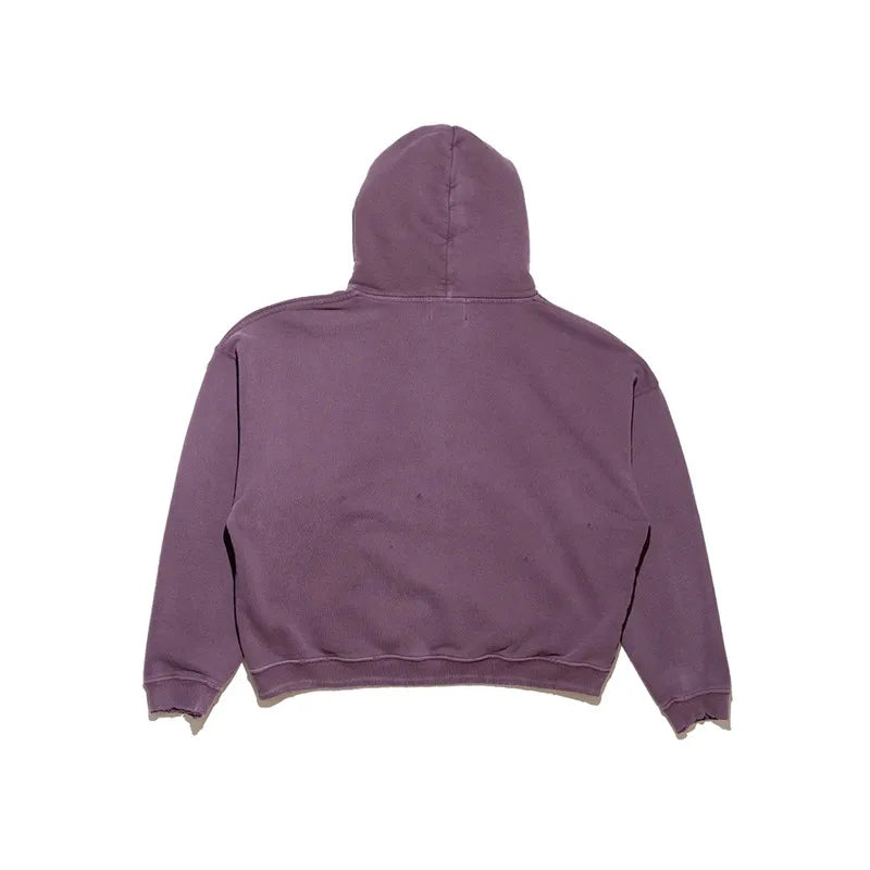 2025SS Ripped E.R.D. Hoodie – Men & Women Slogan Print Short Wide Sweatshirt