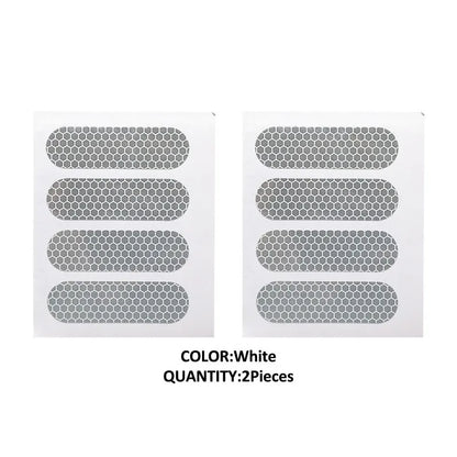 High Visibility Retro Reflective Stripes Stickers for Motorcycle Helmet - 2 Sheets with 4pcs White Reflectors, 7cm x 2cm Each - Safety Warning Mark