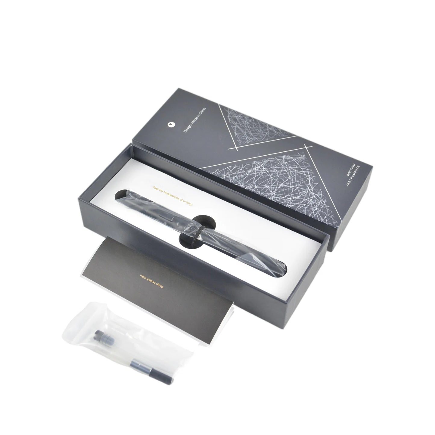 Majohn A1 Press Fountain Pen - Retractable EF Nib 0.4mm, Metal Matte Black Ink Pen with Converter, Ideal Student Gift