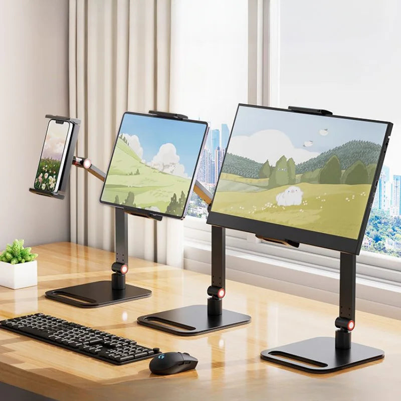 Universal Metal Stand: Portable Monitor Desk Holder for 16 Inch Displays - VESA Mount External Vertical Screen Expansion