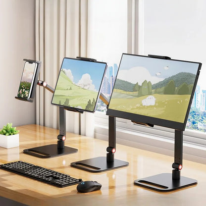 Universal Metal Stand: Portable Monitor Desk Holder for 16 Inch Displays - VESA Mount External Vertical Screen Expansion