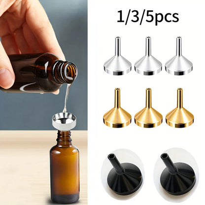 1/3/5PCS Mini Refillable Perfume Bottle Funnels — Travel Perfume Bottles with Bottom Fill Dispenser