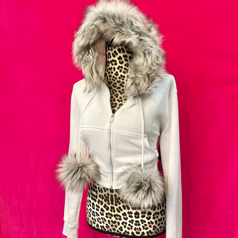 Streetwear Y2K Zip-Up Hoodie – Oversized Grunge Goth Graphic Print Retro Punk Hip Hop Sweatshirt