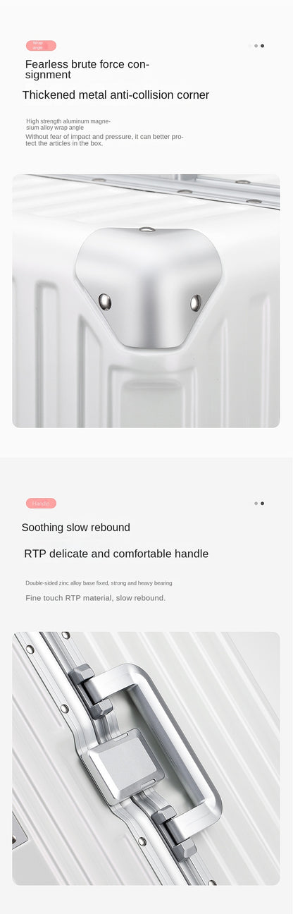 COLENARA Aluminum Frame Suitcase — High-Quality Large Capacity Trolley Travel Bag, 24", 26", 28", 30" Rolling Luggage