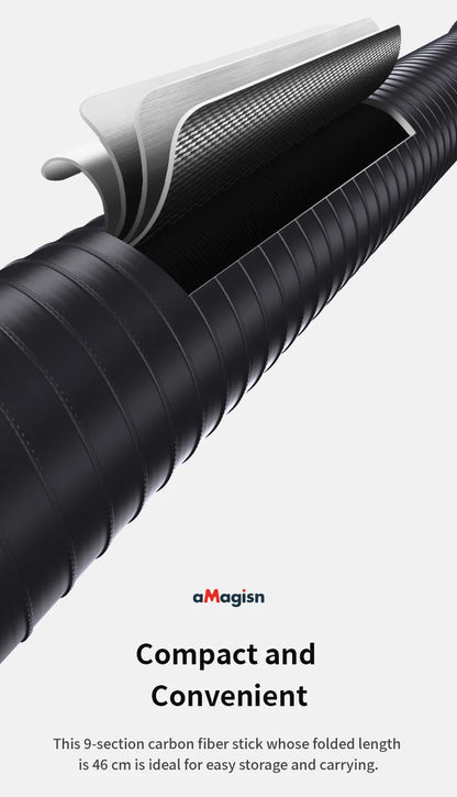 aMagisn 3M Invisible Selfie Stick - 1.2M Carbon Fiber Telescopic Monopod for DJI, GoPro, Insta360 X3/X4 Accessories