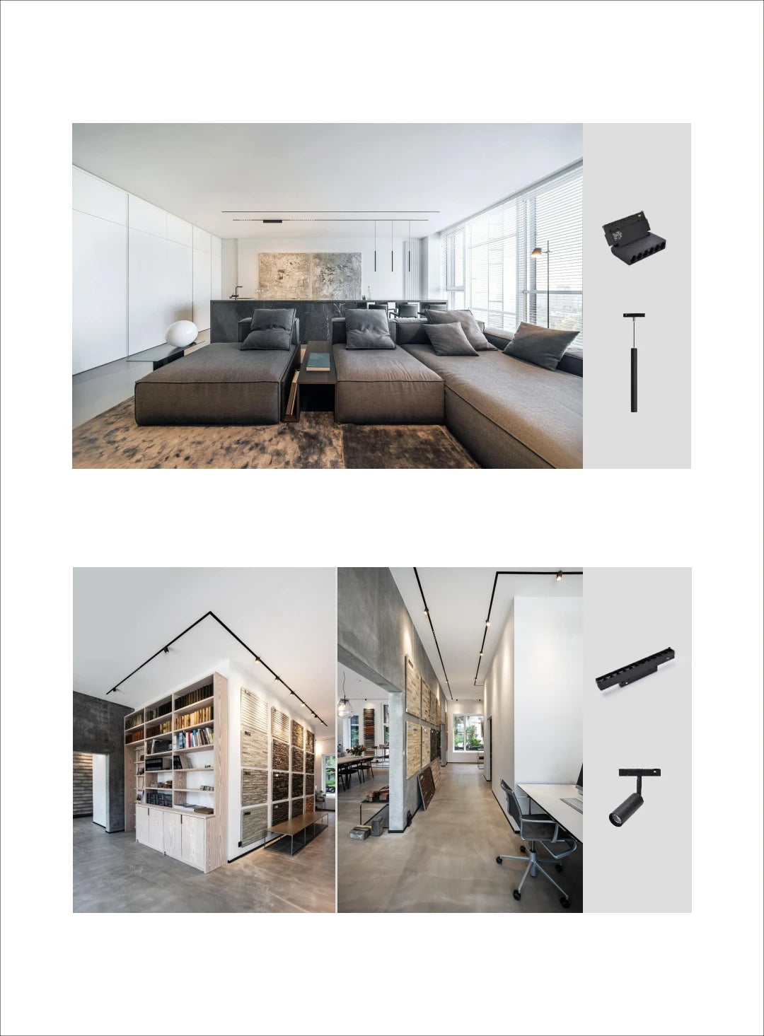 LED Magnetic Track Light Grille, Modern Embedded Flexible Linear Flood Lamp, DC48V Ceiling Spotlight for Indoor Living