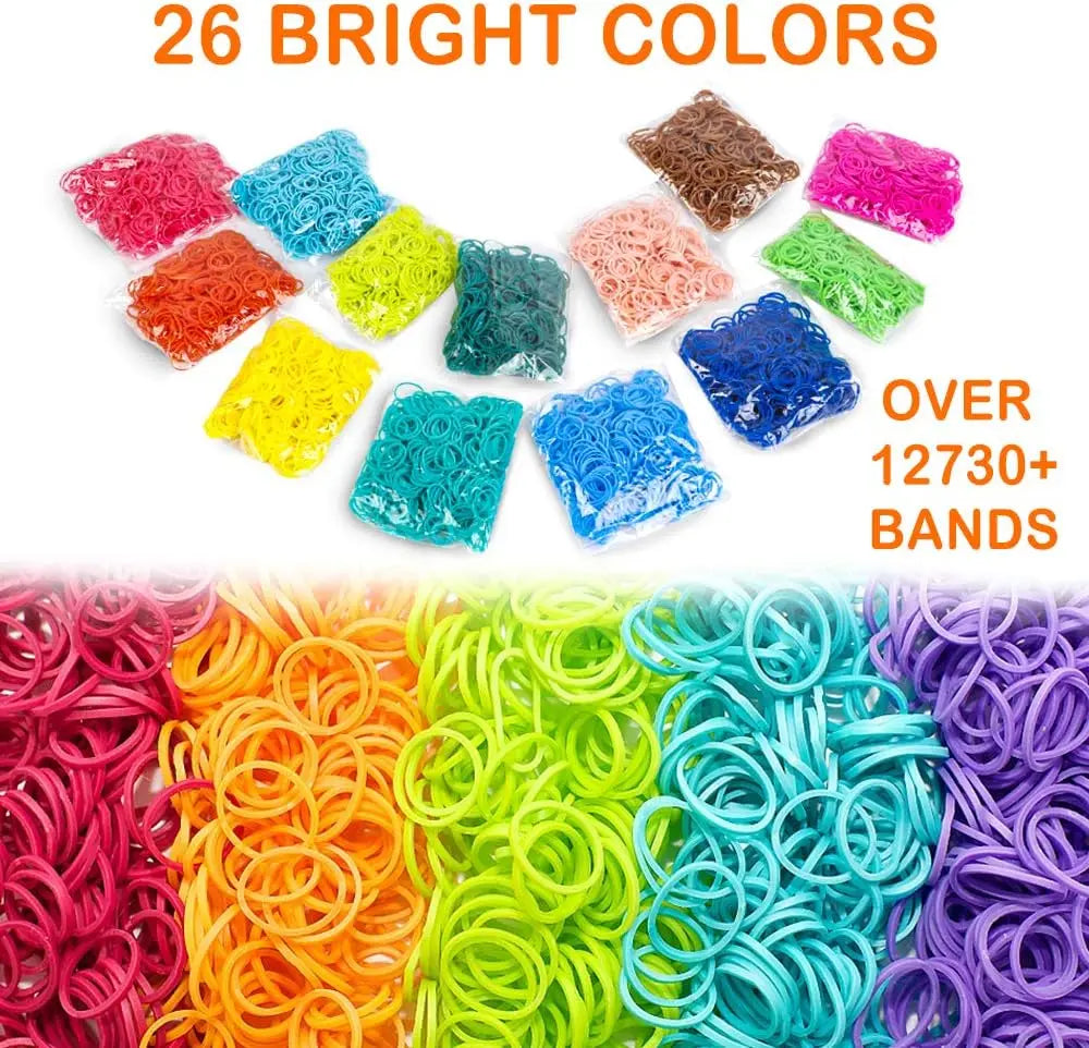 Loom Rubber Bands Refill Kit – DIY Bracelet Making Craft Set for Kids, Creative Weaving Toy Gift