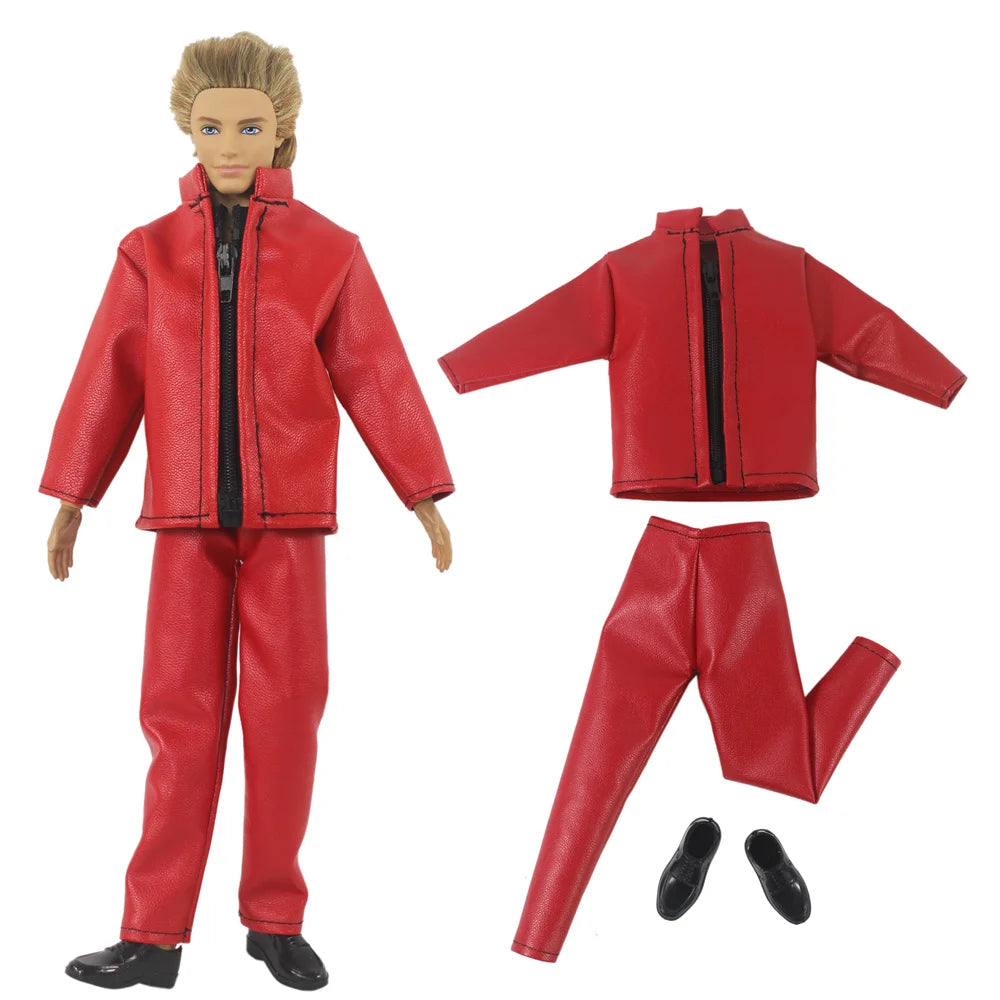 1 Set 12" Ken Doll Clothes — Leather Outfit with Multiple Styles to Choose From