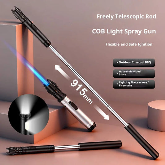 BBQ Turbo Gas Lighter – Windproof Metal Torch for Barbecue, Kitchen, Cigar & Smoking