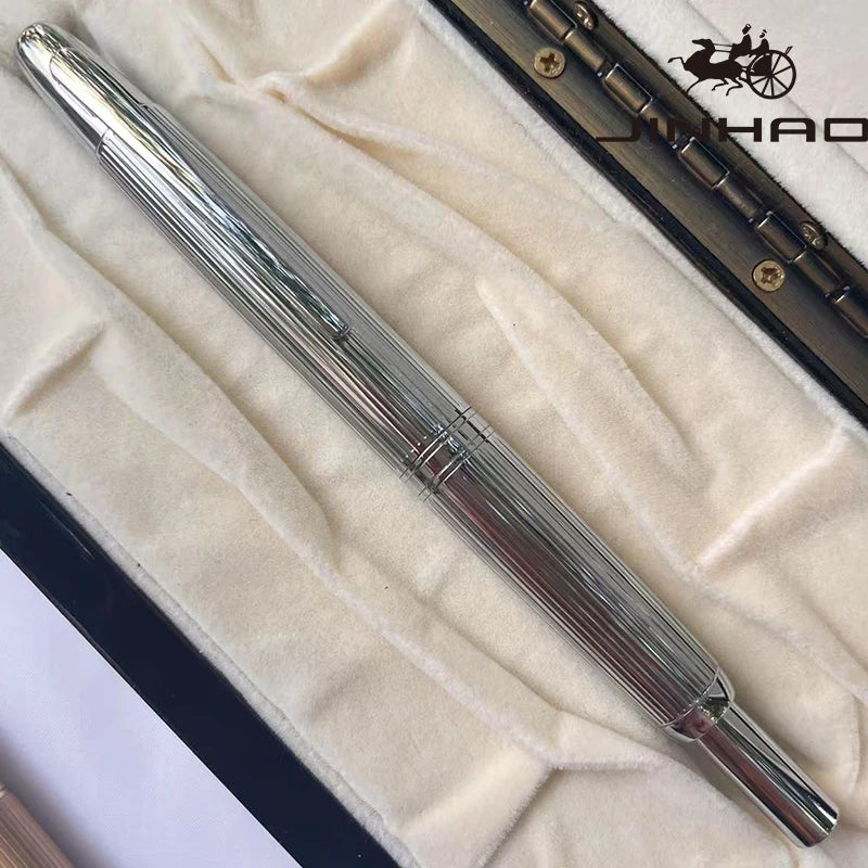 JINHAO Metal Fountain Pen – 10 Brand New Retractable Fine Nibs with Ink Converter