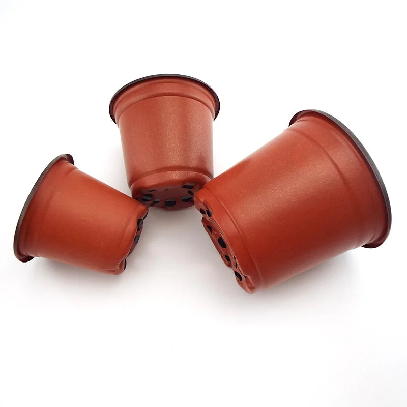 Plastic Flower Pot Grow Box with Fall-Resistant Tray – Nursery & Transplant Pots for Home Garden Plants