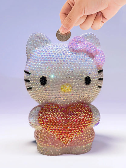 Hot Sale DIY Anime Piggy Bank – Cartoon Melody & Hello Kitty Diamond Stick Figurine Model Gift Statue Doll