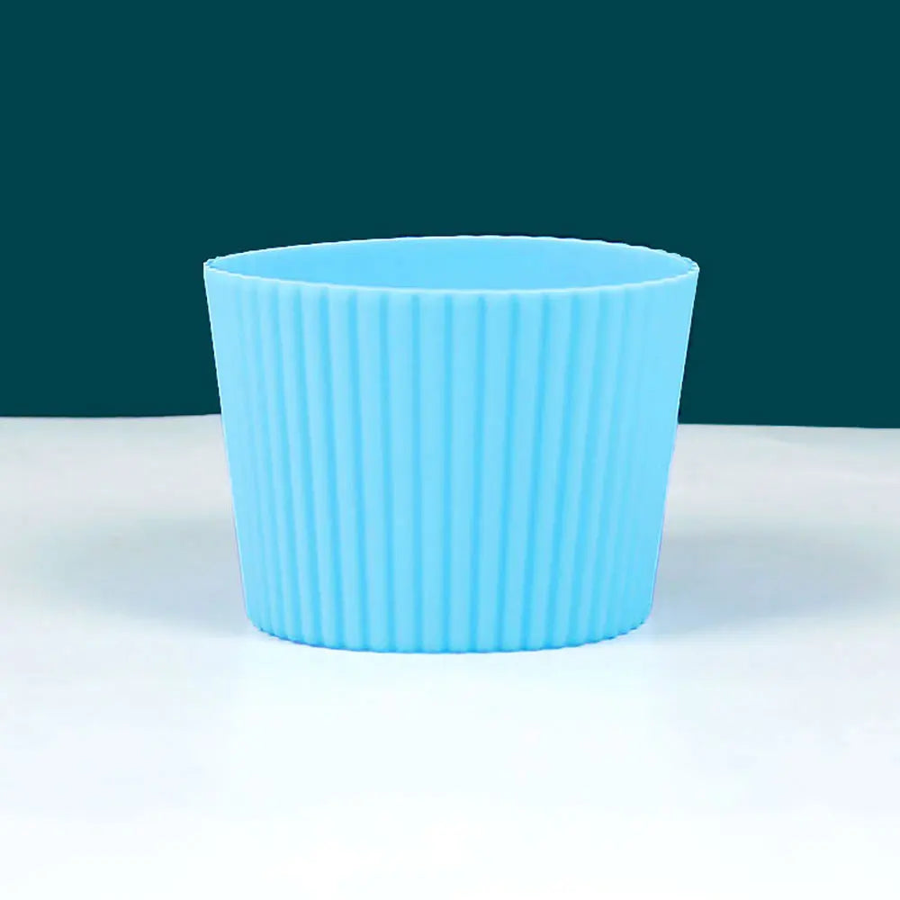 Silicone Coffee Cup Cover & Sleeve — Anti-Scalding, Anti-Slip Universal Tapered Thread Mug Protector for Ceramic & Glass Cups