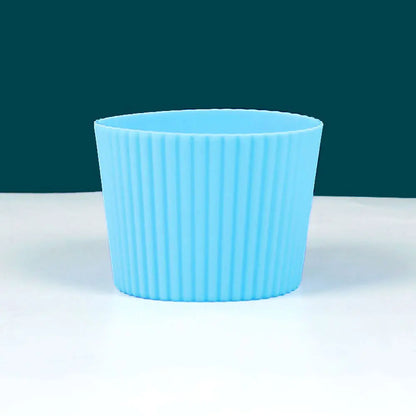 Silicone Coffee Cup Cover & Sleeve — Anti-Scalding, Anti-Slip Universal Tapered Thread Mug Protector for Ceramic & Glass Cups