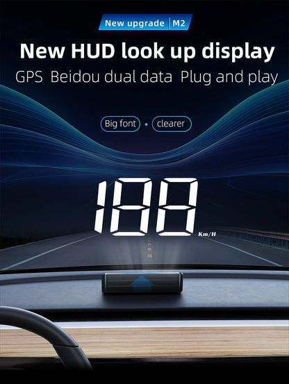 Car Head-Up Display M2 – HD GPS Speedometer, Digital Speed KMH Projector for All Cars, Auto Electronics Accessories